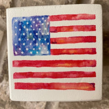 Load image into Gallery viewer, american flag wood block