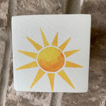 Load image into Gallery viewer, sun wood block