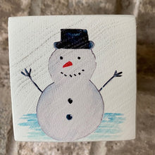 Load image into Gallery viewer, snowman wood block