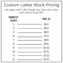 Load image into Gallery viewer, Custom Letter Blocks