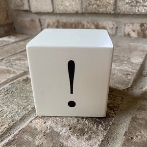 exclamation point wood block