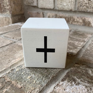 plus sign wood block