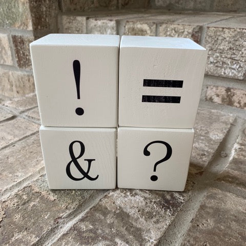 punctuation wood blocks