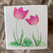 Load image into Gallery viewer, flowers wood block