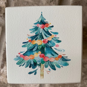 christmas tree wood block