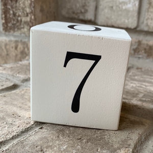 number 7 wood block