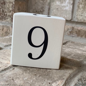 number 9 wood block