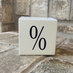 percent sign wood block