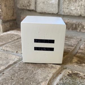 equal sign wood block