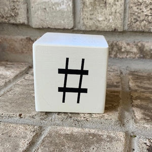hashtag wood block