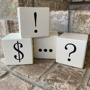 punctuation wood blocks