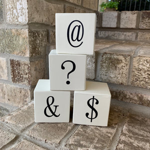 punctuation wood blocks