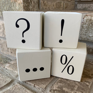 punctuation wood blocks