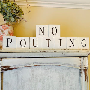 no pouting wood blocks
